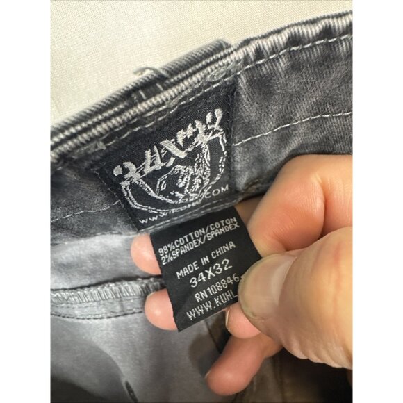 Kuhl Rydr Jeans Men’s 34x32 Vintage Patina Dye Gray Workwear Distressed - Picture 11 of 14